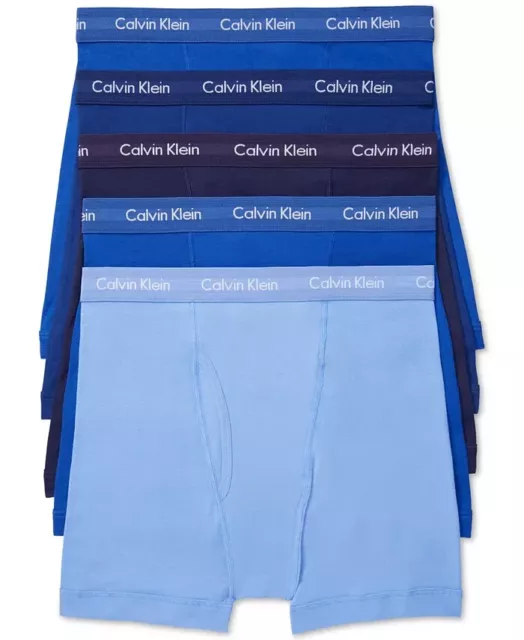 CALVIN KLEIN 100% Cotton CLASSIC FIT 5-pack Boxer Brief NAVY BABY BLUE S NWT $69