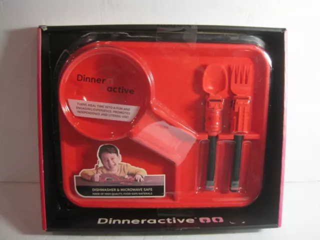 New Sealed Dinner Active Dining Set for Kids 3PC Red Dinnerware Fire Department
