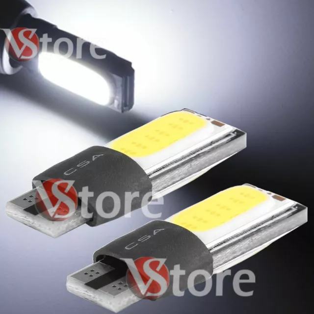 2 Lampade LED T10 No Errore COB Canbus BIANCO TARGA Posizione Auto 5W 12V VStore