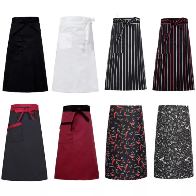 Practical Kitchen Aprons Waiters Uniform Long Waist Apron Chefs Half-length Part