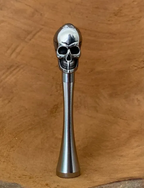 Pfeifenstopfer Pfeifenbesteck Skull Totenkopf Pfeife Edelstahl Unikat PipeTamper 2