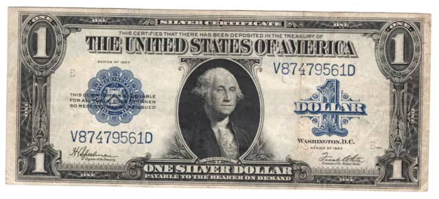 USA Dollar Silver Certificate Large Size 1923 Banknote P189