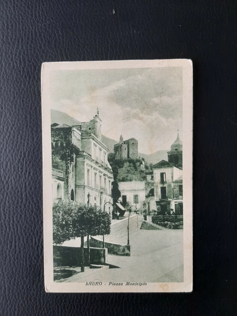 Cartolina Avellino Lauro Piazza Municipio Animata Vg