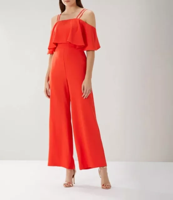 Coast Marissa Overlayer Jumpsuit Tangerine UK 10 Strappy