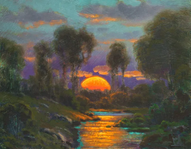 MAX COLE ART oil painting landscape signed vintage antique impressionist like 78