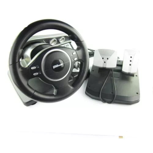 PS2 LENKRAD RACING Wheel für PS2 Rennspiele mit Gaspedal EUR 16,26