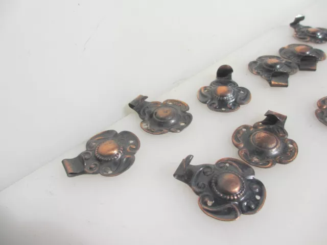 Antique Iron Picture Rail Hook Moulding Hanging Vintage Copper Plated - £5 each