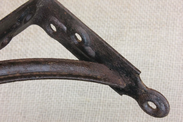 3 old Shelf supports Brackets 3 X 4" black rustic vintage industrial primitive 5