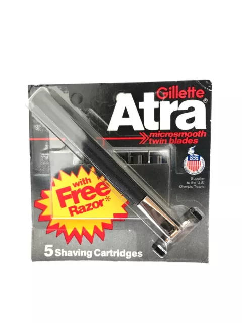 RARE Gillette Atra Razor w/ 5 Cartridges