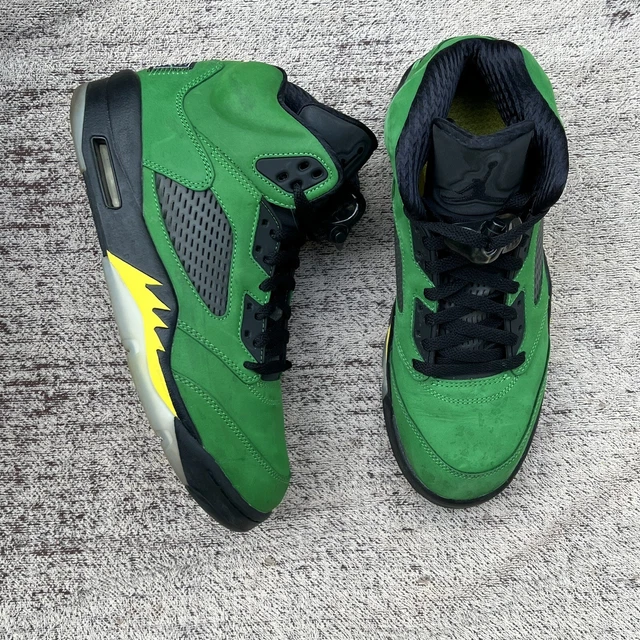 Air Jordan 5 V Retro SE Mens Sz 7.5 Oregon Ducks Green Yellow CK31