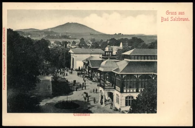 BAD SALZBRUNN Szczawno-Zdrój * ELISENHALLE * sw AK um 1900/10