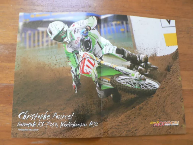 A645- Mx Motocross Poster Kawasaki Pin-Up Girl, Christophe Pourcel Kx-F250 Mx-2