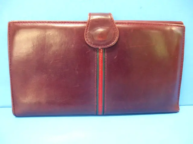 GUCCI Vintage Burgundy Leather Bifold Wallet Clutch