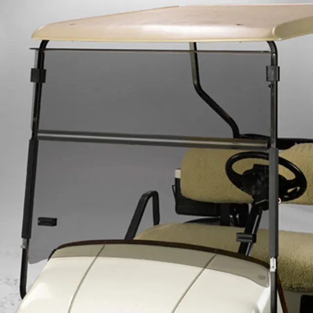 EZGO Express S6/L6 Short Top Tinted Golf Cart Folding Windshield - US Made