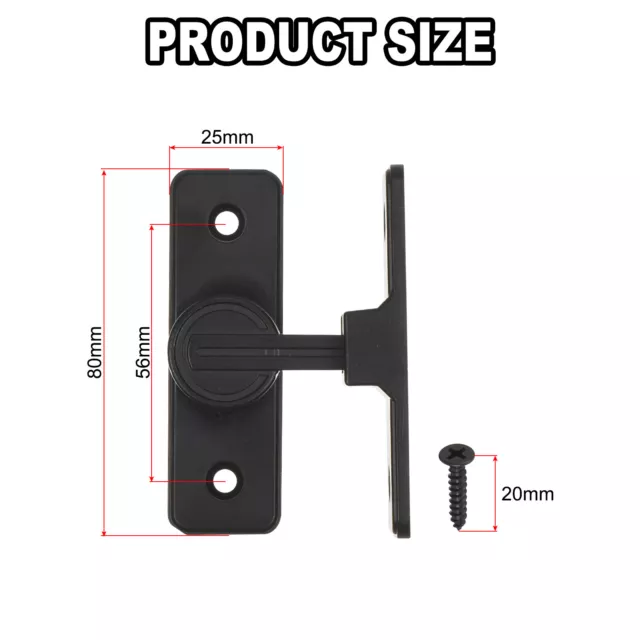 Barn Door Lock Latch 90 Degree Sliding Barn Door Locks Hardware Flip Black 2