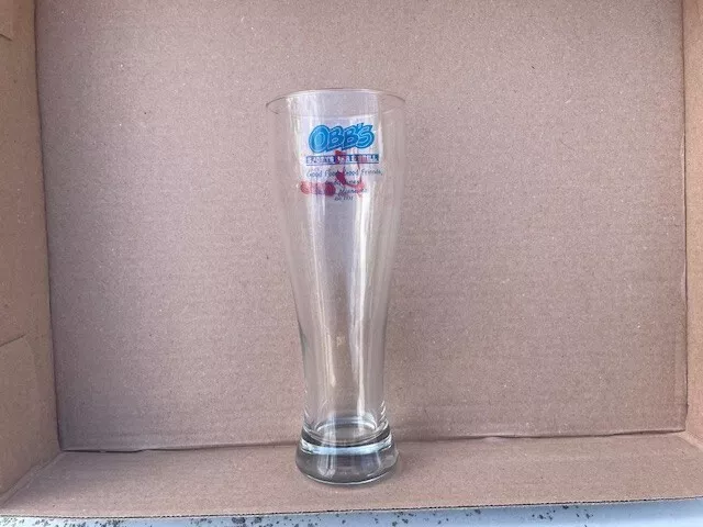 Hamm's beer glass from OBB's Sports Bar. It has the Hamm's Club logo on 1 side.
