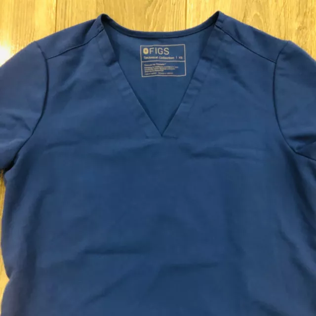 Figs Technical Collection Size XS Woman's Top Size Blue Pockets Nurse Doctor 2