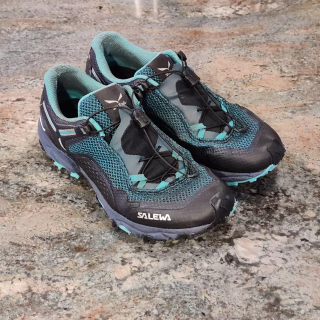 Salewa Ultra Train 2 - Womens Sz 7 - Black Blue Teal Trail Running Hiking Shoes