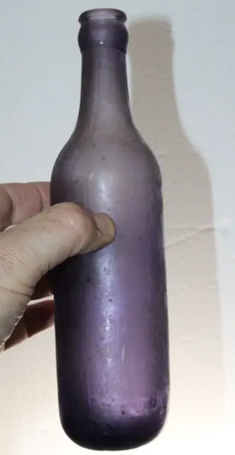 Antique Purple Simi Round Bottom Applied Top Soda Bottle ..