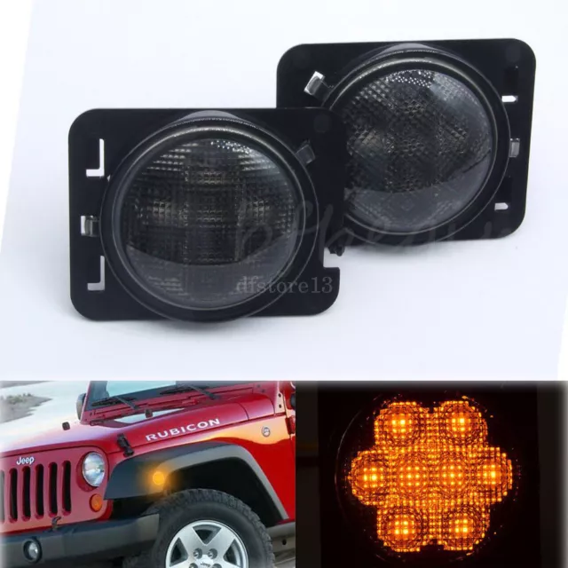 Paire Amber LED Auto Clignotants Latéraux Lampe Light 5W Pour Jeep Wrangler JK