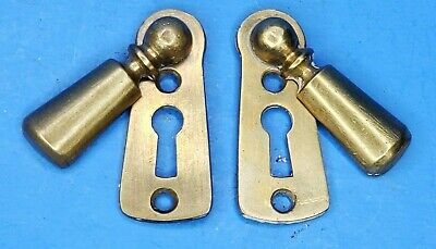 Keyhole Lock Escutcheons Swing Swivel Plate Cast Brass Vintage Skeleton Key