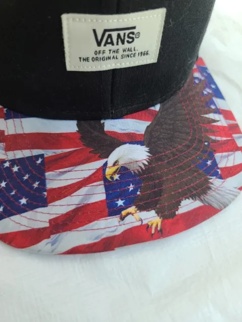 Vans Off The Wall America Patriot Eagle Flag Mesh Snapback Trucker Hat