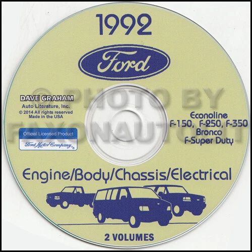 1992 FORD PICKUP Camion Atelier Manuel CD BRONCO F150 F250 F350 Super ...