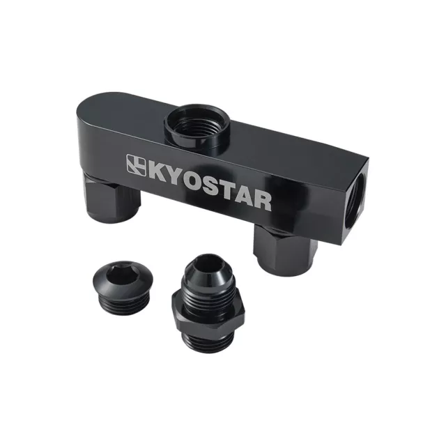 KYOSTAR Registro di uscita singola alluminio AN8 per doppia pompa carburante 044 E85 BK