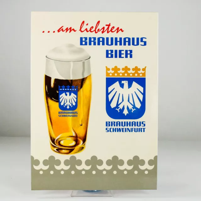 Brauhaus Schweinfurt Brauerei Werbung Papp Schild Aufsteller 60er NOS