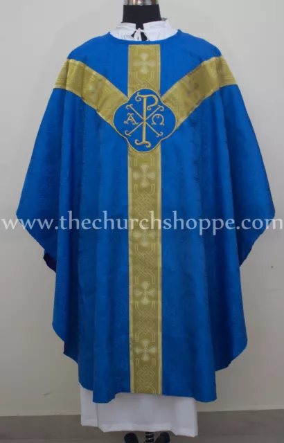 Chasuble Blue clergy gothic vestment  and stole set,casula,casel,casulla