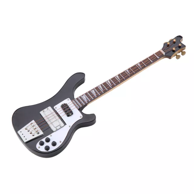 Miniature Bass Guitar Replica With Stand And Case Instrument Model Ornament GDB