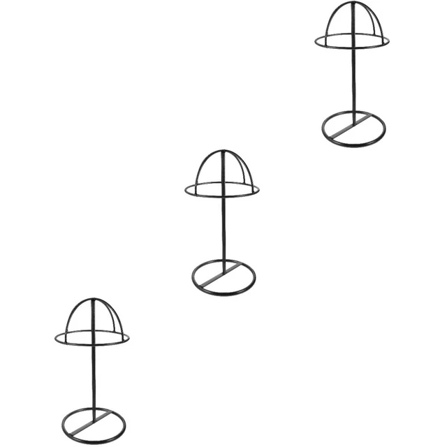 3 piezas Sombrero de hierro Soporte Sombrero Soporte Pantalla Estante Sombrero Soporte Almacenamiento