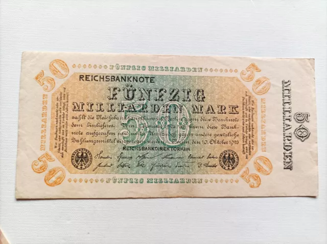 Germany, 50 Milliarden Mark 10.10.1923, KM 119c, gebraucht