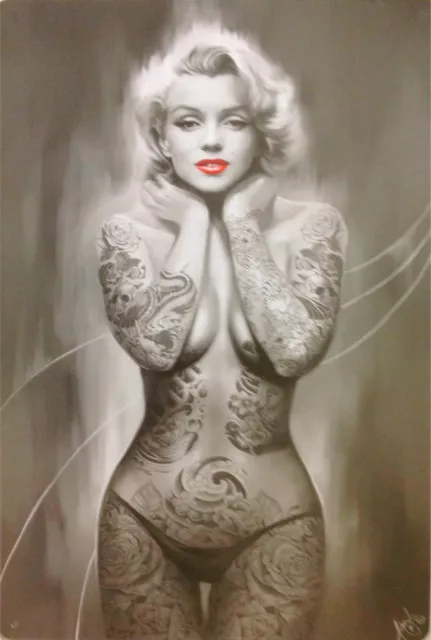 Marilyn Monroe tattoos brand new tin metal sign MAN CAVE brand new