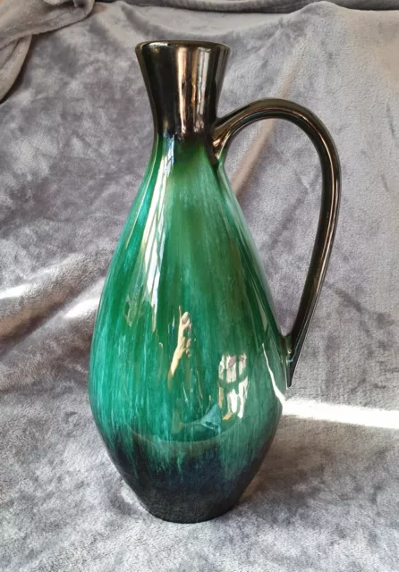 Vintage Retro 1970s Blue Mountain Pottery Canada Vase With Handle H34cm