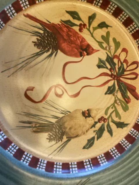 Lenox Winter Greetings 17 in Platter Charger XL Plate Catherine McClung Cardinal