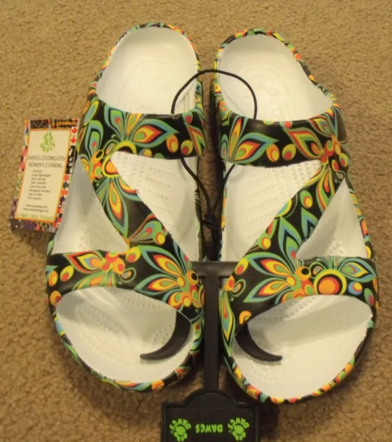 New Dawgs Womens Loudmouth Z Sandals Shagdelic Black Size 11