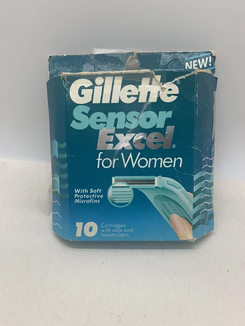 Sensor Gillette 1996 vintage para mujer 10 cartuchos cuchillas de afeitar dañadas