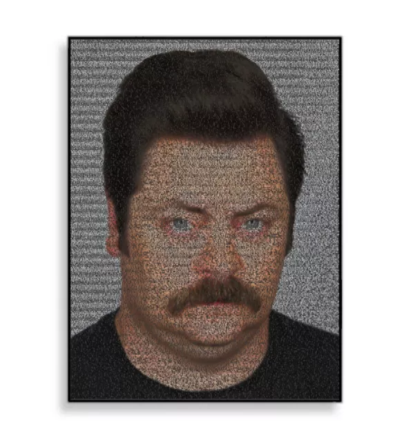 Ron Swanson Parks and Recreation Quotes Mosaic Framed Limited Edition Art w/COA