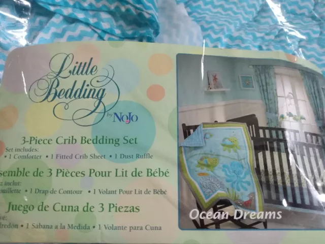 Little Bedding By NoJo ~Ocean Dreams 3 Piece Crib Bedding Set ~ So Cute !