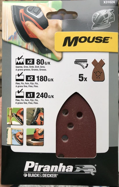 5 X BLACK Decker 120 Grit Mouse Detail Sander Sanding Sheets