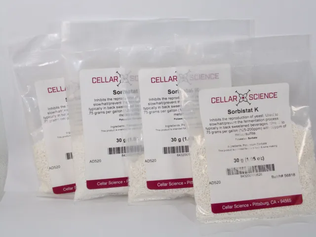 Cellar Science AD520 Sorbistat K, elaboración casera, 30 g (cantidad 4, 120 g total)