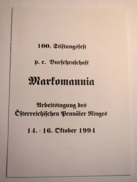 Leoben - pc Burschenschaft Markomannia - 1994 - 100. Stiftungsfest / Studentika