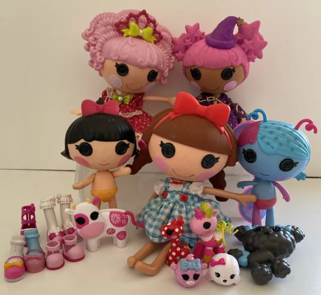 Lalaloopsy Dolls Bulk Lot x3 Large, 2x Medium, 6x Pets & 7x Accessories