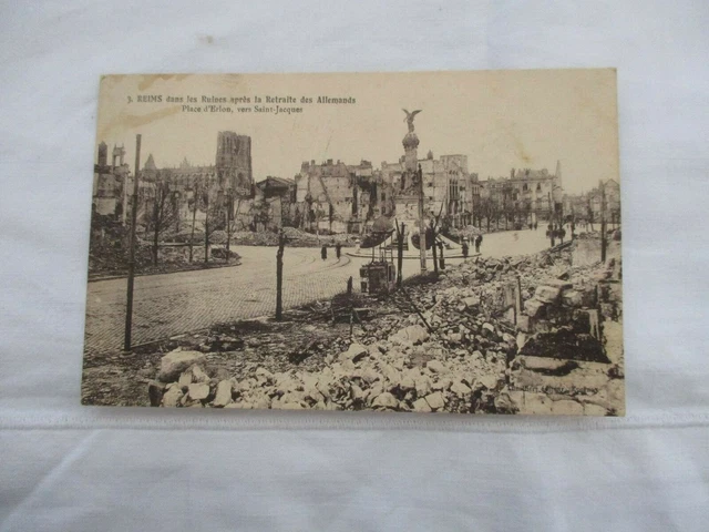 Cpa Marne 51 Rims In The Ruins After The Retirement Of The Germans