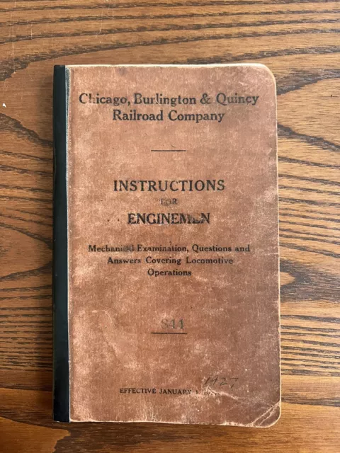 Chicago, Burlington & Quincy Railroad Instructions For Enginemen