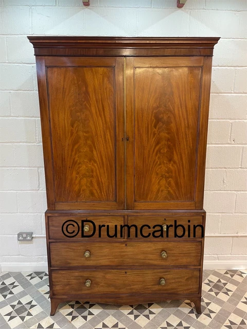 Antique Regency Mahogany Linen Press 🚚