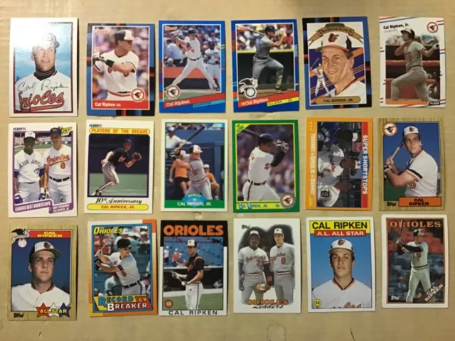 Cal Ripken Jr  Baseball Card Lot Of 18 Different Cards