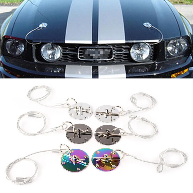 Racing Hood Pin Aspetto Kit Universale CNC Billet Alluminio Coppia Coppe