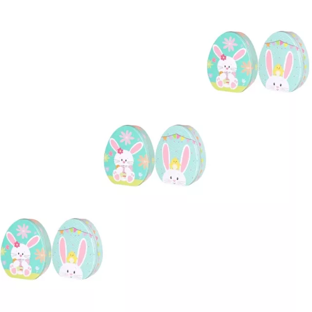6 piezas - Caja de dulces recipiente para niños chapa blanca